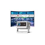 【Officially-Licensed APP & Auto Focus & Keystone】Mini Smart 4K Projector, VOPLLS 1000 ANSI Full HD 1080P WiFi 6 Bluetooth Portable Projector, Moive Projectors for Bedroom/Outdoor/Phone