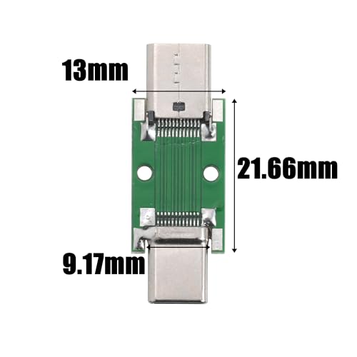 2 piezas Conector USB Tipo C macho a hembra para pruebas PCB miniatura 2