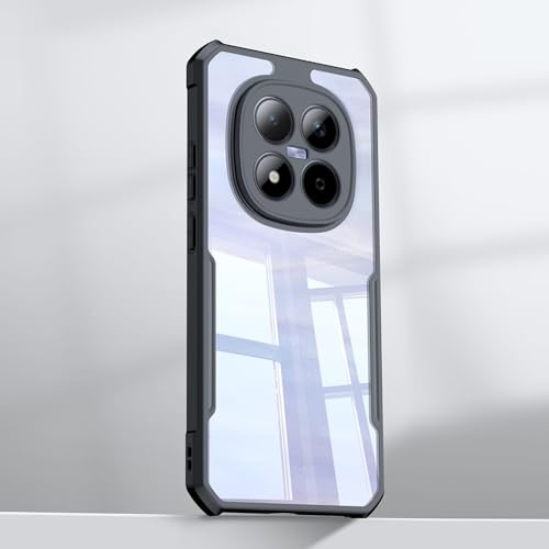Image of NSTAR Shock Proof Clear Protective Back Case for Redmi Note 15 5G | Acrylic Crystal Clear 360 Degree Protection- (PC & TPU, Black Bumper)