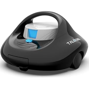 TALOSBO Pleco Se Poolroboter Akku 130 Mins Leistungsstarke Reinigung, Automatischer Kabelloser Poolreiniger Duale Motoren für Flachboden Pool bis zu 80 m²