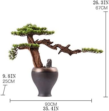Amazon 人工盆栽 中国のホテルロビーシミュレーションプラントの装飾 ポーチ通りの廊下の人工的な杉 家の人工盆栽アートワーク人工木人工鉢 盆栽 植物フェイク盆栽家庭用 人工観葉植物 オンライン通販
