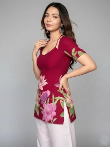 Image of ANNI Designer Cotton Short Kurti for Women | Stylish Kurti | Short Kurti Top | Casual Kurta for Women | Comfortable Cotton Kurtis for Womens