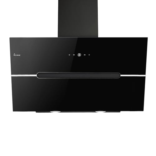 KKT KOLBE ECCO909SHCM Afzuigkap, 90 cm, hoofdvrije wandkap, roestvrij staal, zwart glas, wifi, automatische naloopfunctie, RGBW-ledverlichting, sensortouch-bediening