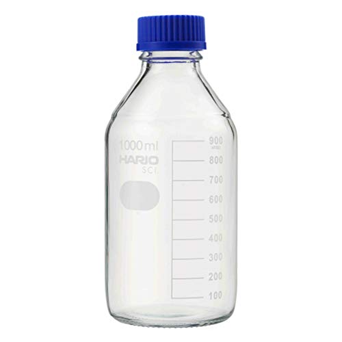 Amazon.co.jp: HARIO 耐熱ねじ口瓶(メジュームビン) フタ・液切リング付 GL-45 1000mL 10本入/63-1246-38