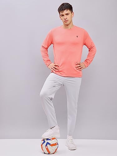 Image of TECHNOSPORT Men's Slim Fit Full Sleeve Round Neck T-Shirt, Double Cool Quick Dry Moisture Wicking Stretchable Sports Gym and Casual Wear