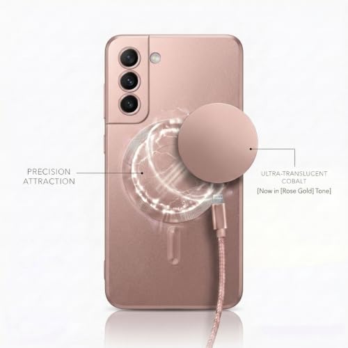 Image of amazon basics Premium Mag-Safe Case for Samsung Galaxy S21FE 5G | Shockproof & Anti-Scratch Cover | Soft Silicone with Wireless Charging | Camera Lens Guard - Rose Gold