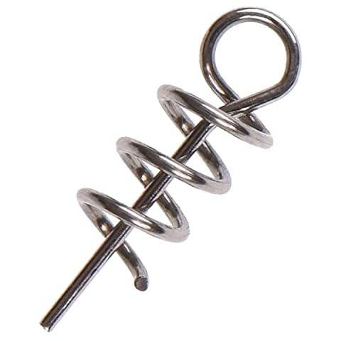 Zikablle 50PC Fishing Crank Worm Hook Centering Pin Stainless Steel Spring Pin Soft Lure Bait Lock for Worm Crank (Large) Cover