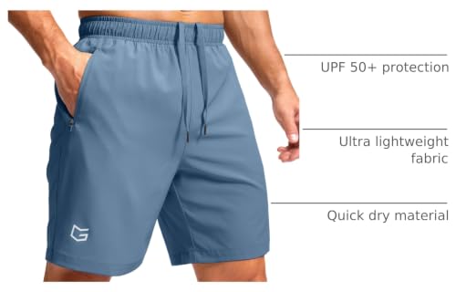 Image of G Gradual Men's Athletic Running Shorts with Zipper Pockets Quick Dry 7 inch / 5 inch / 9 inch Workout Gym Shorts for Basketball Hiking