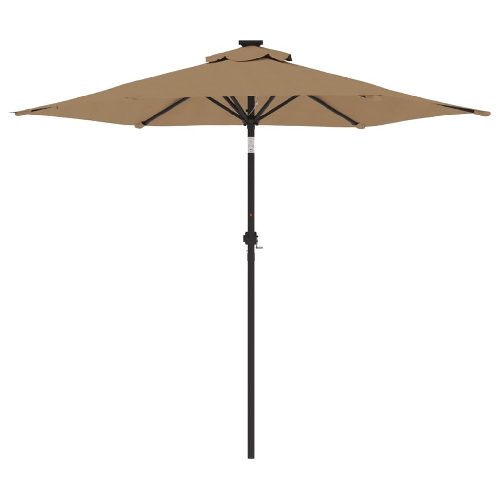 Homgoday Sombrilla de jardín con Poste de Acero Taupe 225x225x212 cm Sombrilla Terraza Exterior, Sombrilla Jardín Grande Orientable Jardín Parasol Balcón
