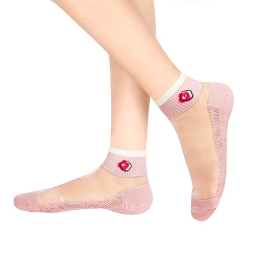 Image of Benefeet Sox Womens Sheer Socks Girls Lace Mesh Ankle Socks Transparent See Through Summer Sock Ultra Thin Nylon Short Sock