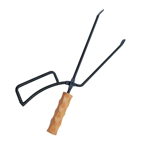 LOLIPPYY Pinza per Caminetto da Esterno in Robusto con Manico Isolante Pinza per Barbecue e Falò per Combustibile Solido e Utile per Pulizia e Campeggio