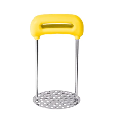 Generic Schiacciapatate Passapatate Utensile per Purè Pestello Da Cucina con Manico Antiscivolo per Presa Confortevole Adatto per Cibo per Neonati E Pasti Fa, Giallo