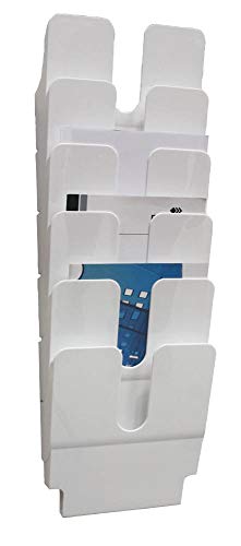 Durable Espositore Da Parete Flexiplus 6, Porta Documenti Depliant A4 Da Muro 6 Scomparti, Portadocumenti Verticale Ufficio, 24.7 X 10 X 108 Cm, Bianco