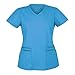 Générique Blouse Uniforme médical Femme Noel - Haut d'infirmière à col en V Louse de Travail Femme Noël Blouse de Soignant Chemise Imprimé Manches Courtes Tunique Lâche Haut T-Shirt#23