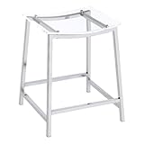 Coaster Home Furnishings - Jovani - Acrylic Backless Counter Stools (Set of 2) - Armless, Footrest - Dining Room & Kitchen - 24-inch - Chrome & Clear - 182358