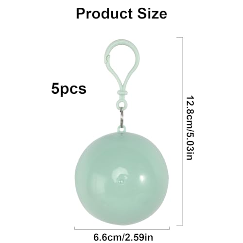 5 Stück Durchsichtiges Regenponcho mit Aufbewahrungsball, Wasserdicht für Damen und Herren - Farbenfrohes Raincape