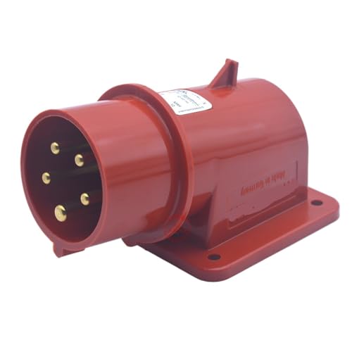 Fiche TYP 379 5P 16A 400V avec angle anti-torsion pour câble industriel