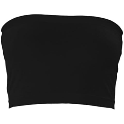 KMystic Stretch Seamless Tube Bra Bandeau Top (One Size, Black) Cover