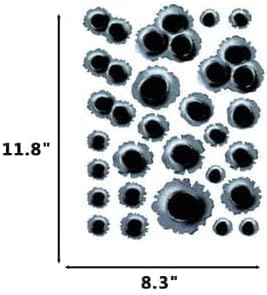 Image of 3D Bullet Hole and Scratch Car Stickers, Simulation Stereoscopic Fake Gun Bullet Holes Stickers, Automotive Tattoo Decorations, Waterproof Car Decals, Automotive Decals (Bullet Hole)