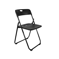 Meta Exam Portable Folding Chair- Computer,Study, Home, Office Foldable Chair Set with Collapsible Metal Legs & Plastic Seat (1, Black)
