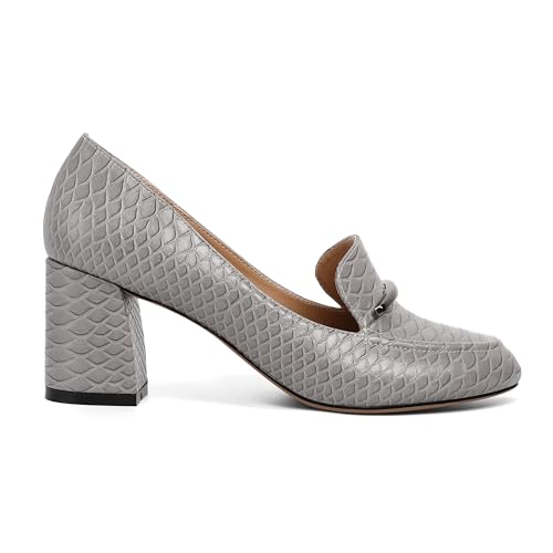 Image of Eldof Women's Pumps Block Heel Round Toe Slip On Chunky Loafer Heel Dress Shoes Pumps for Women 2.5 Inches