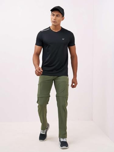 Image of Active Crew Neck Solid T-Shirt -Black