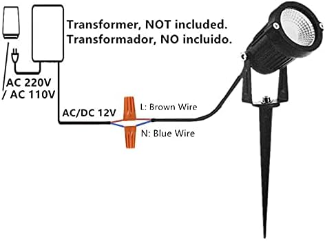 Miniatura 2 de Youngine Lámparas LED de 12 V para exteriores, para jardín, patio, pared, camino, iluminación decorativa con soporte de pinchos, paquete de 2