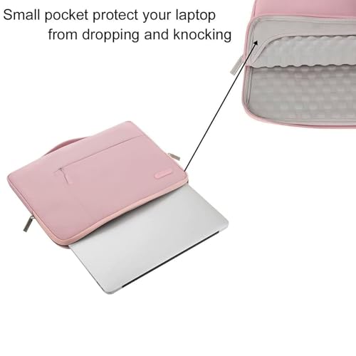 Image of MOSISO Laptop Case 15 inch, 15 inch Laptop Sleeve with Handle Compatible with MacBook Air 15 M4 A3241 M3 A3114 M2 A2941 2025 2024 2023, Dell XPS, Polyester Multifunctional Computer Bag, Pink
