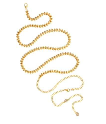 VAMA FASHIONS Adjustable Gold Plated Leaf Design Belly Body Chain...