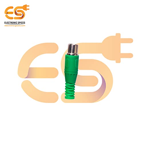 Image of Electronic Spices Green color RCA Male plugs solder audio connectors Electronic Cables pack of 5pcs
