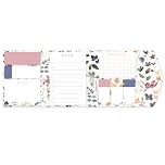 Sticky Notes & Tabs Set – Assorted Sticky Memo Notes in Floral Foldable Case – Includes to-Do List, Important Grid & Arrow Tabs – Cute Pastel Office & Study Stationery Supplies