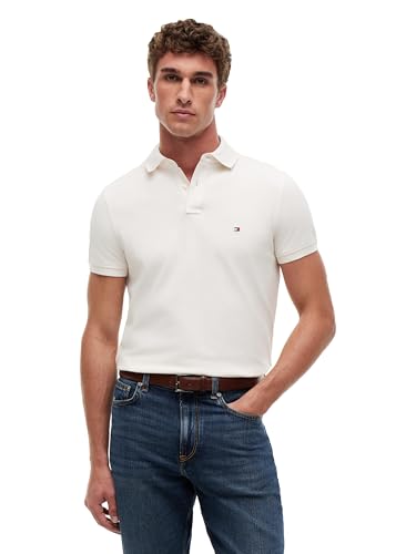 Image of Tommy Hilfiger Men's Short Sleeve Polo Shirts in Regular Fit With Stretch and Organic Pique Cotton