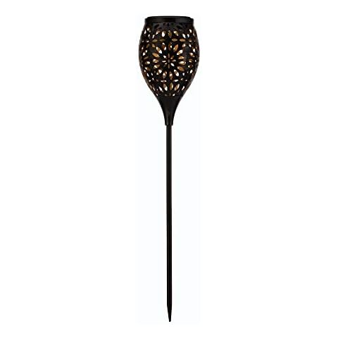 Pauleen 48173 Sunshine Flower Ground Spike for Balcony or Garden Black Gold Outdoor Lighting Metal Solar 3000K Cover