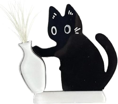 2 Pcs Cat Whisker Keepsake Magnet Acrylic Pet Memorial Decor Refrigerator Ornament Cute Desk Wall Decor Cat Fur Holder (Black)