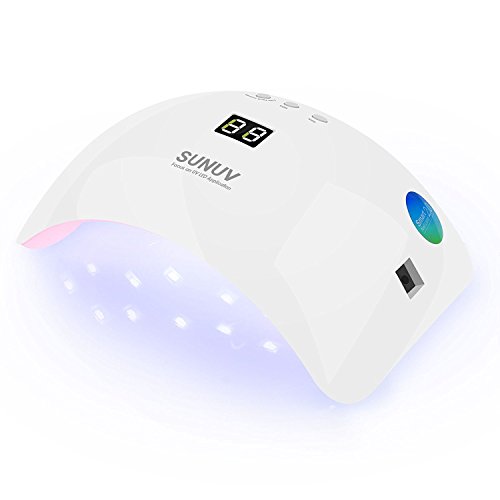 SUNUV Sun 8 - Essiccatore UV per unghie, lampada LED UV per smalto gel, 48 W, timer da 30, 60 o 90 s per asciugatura a bassa temperatura, strumenti per manicure.