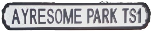 Middlesbrough football vintage style wooden street sign AYRESOME PARK TS1 Comes with a hanging hook. Crackle finish. Gift for him. Wall decor.
