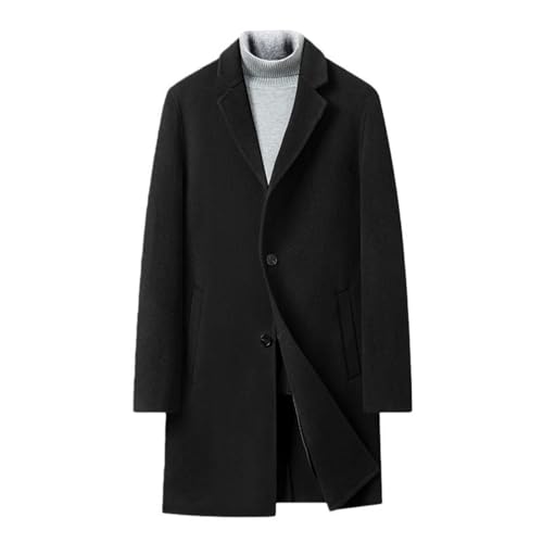 Col de costume pour homme avec ce manteau laine unie