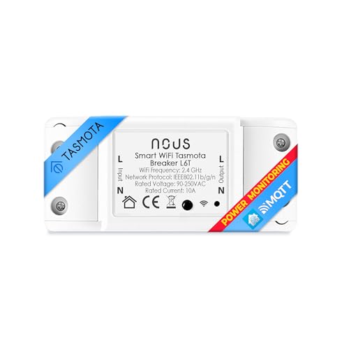 Tasmota Interruttore intelligente della luce da incasso Nous L6T – Esp8266 Smart Home Switch con timer, interruttore wlan, interruttore radio LED relè 230 V – MQTT ioBroker Google Home Assistant Alexa