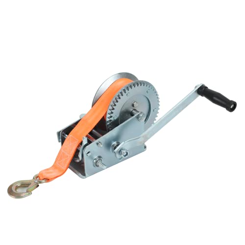 VOWAGH 3500 libras de doble engranaje 2 engranaje mano cabrestante manivela Polyeste correa para ATV RV barco remolque resistente Cover