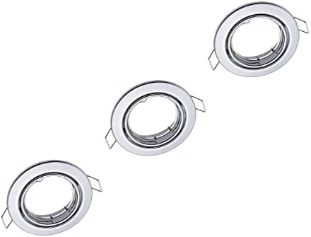 Oktaplex Lot De 3 Cadres De Spots Encastrables Dijon – Noir Orientable 30° – Pour Ampoules GU10 Ou Modules LED – Trou 68 Mm