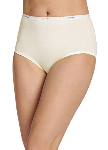 Jockey Women's Underwear Plus Size Classic Brief - 3 Pack, Ivory, 9 #TOP26