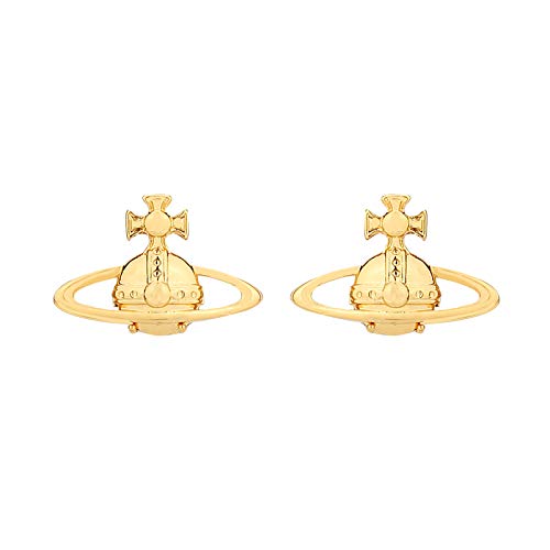 Vivienne Westwood Golden Little Saturn Earrings with special packing box and paper bag
