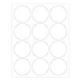 ChromaLabel 2.50 Inch Round Printable Labels, Compatible with Laser and Inkjet Printers, 300 Pack, 25 Sheets, White