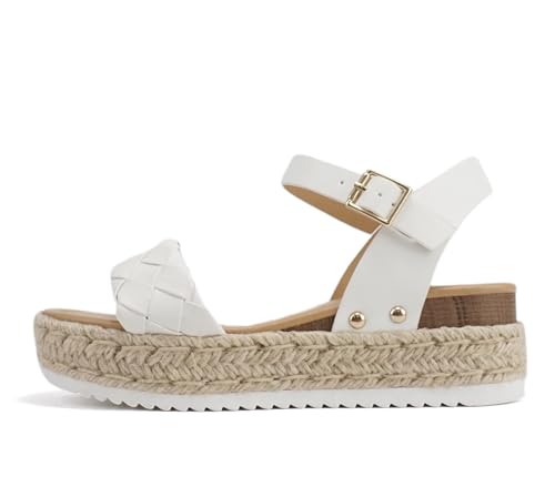 Image of Soda CLIP ~ Women Open Toe Ankle Strap Platform Espadrille Sandal