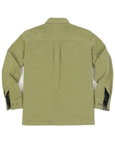 Image of ZENTHACE Men's Full Flannel Lined Shirt Jacket, Heavy Washed Rugged Cotton