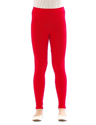 Enfants Leggings Filles Longue Opaque en Coton Pantalon garçons - Rouge, 140 cm
