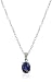 Sterling Silver Created Blue Sapphire Pendant Necklace
