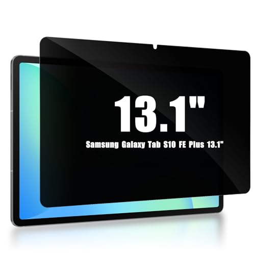 ToVioc 13.1“ 180-Grad Privacy Schutzfolie für Samsung Galaxy Tab S10 Fe+ Sichtschutz, GehäRtete Tablet-Folie mit HäRtegrad 9h,Anti-Spy Displayschutzfolie für Galaxy Tab S10 Fe+