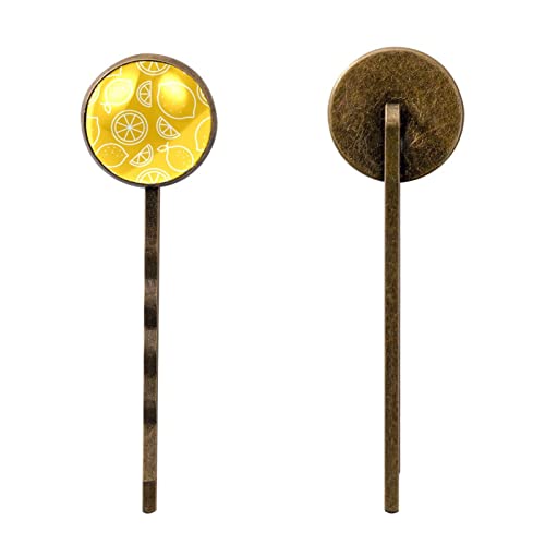 Barrettes à cheveux citron métal accessoire cheveux jaune - 2