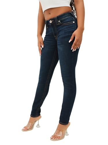 True Religion Women's Halle Mid Rise Super Skinny, Indigo Upgrade, 27